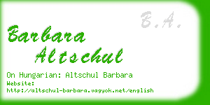 barbara altschul business card